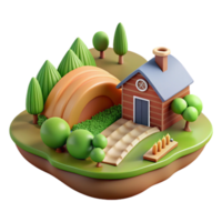 serene rustic Sustainable Farming Practices Illustration Isolated high resolution png