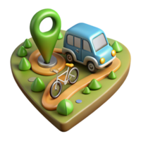 vibrant rustic Sustainable Transportation System Map Isolated exclusive png