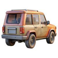 vibrant vintage Suv Back View Transparent Background Isolated png