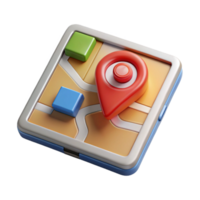 impressive artistic Tablet with Map and Gps Isolated authentic png