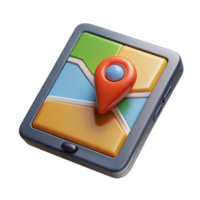 serene rustic Tablet with Map and Gps Isolated genuine png