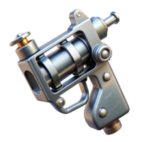 serene artistic Tattoo Machine Gun Style Silver Isolated on Transparent Background high quality png