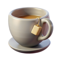 wonderful minimalist Teacup with Tea Bag Transparent authentic png