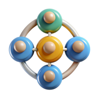magnifique abstrait travail en équipe icône avec connecté gens transparent Contexte haute résolution png
