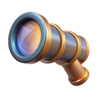 wonderful rustic Telescope Lens with Reflections Transparent Background Isolated Element high quality png