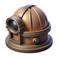 extraordinary abstract Telescope Dome with Open Shutter Transparent Background Isolated Element professional png