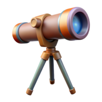 magnificent classic Telescope with Tripod Transparent Background Isolated Element authentic png