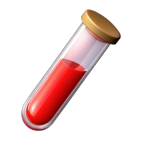 wonderful abstract Test Tube with Red Liquid Isolated on Transparent Background authentic png
