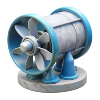 magnificent rustic Tidal Power Generator Model Front View Transparent Background high quality png