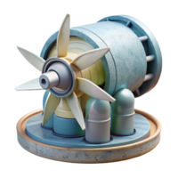 wonderful minimalist Tidal Power Generator Model Front View Transparent Background premium png