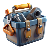 serene creative Toolbox Metal with Tools Isolated Element authentic png