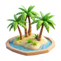 elegant modern Tropical Beach with Palm Trees Aerial View Isolated authentic png