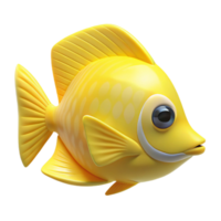 serene modern Tropical Fish Single Yellow Transparent Background original png