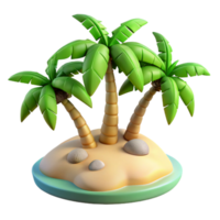serene abstract Tropical Island with Palm Trees Isolated Element authentic png