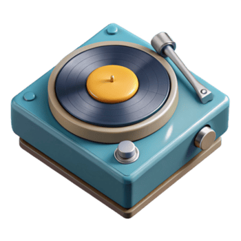 elegante criativo toca discos vinil jogador topo Visão isolado autêntico png