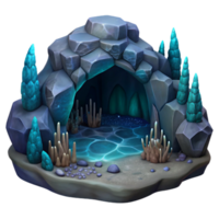 beautiful creative Underwater Cave Dark and Mysterious Isolated Element professional png