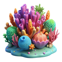 extraordinary artistic Underwater Coral Reef Vibrant Colors Transparent Background authentic png