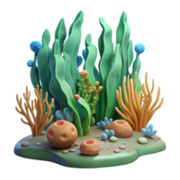 beautiful creative Underwater Kelp Forest Scene with Transparent Background high resolution png