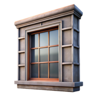 elegant classic Urban Building Window Frame Isolated on Transparent Background authentic png