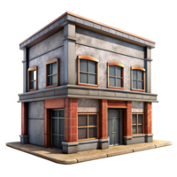 serene vintage Urban Building Facade Cutout png