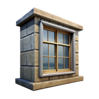 beautiful rustic Urban Building Window Frame Isolated on Transparent Background authentic png