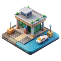 stunning classic Urban Ferry Terminal Isometric Isolated genuine png