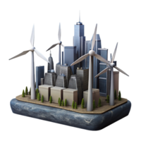 elegant rustic Urban Wind Farm Silhouette Cutout on Transparent Background exclusive png