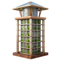 vibrant abstract Vertical Farming Tower Side View Transparent Background authentic png