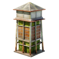 vibrant traditional Vertical Farming Tower Side View Transparent Background authentic png