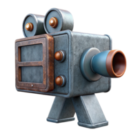 serene minimalist Vintage Movie Camera Side View Isolated Cutout high resolution png