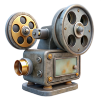 serene artistic Vintage Movie Projector Front View Transparent Background high resolution png