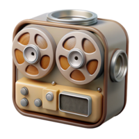 magnificent minimalist Vintage Reel to Reel Tape Recorder Front View Transparent professional png