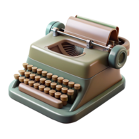 beautiful creative Vintage Typewriter Front View Isolated on Transparent Background authentic png