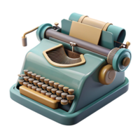 vibrant rustic Vintage Typewriter Front View Isolated on Transparent Background original png
