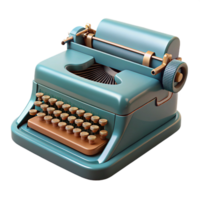 vibrant abstract Vintage Typewriter Front View Isolated on Transparent Background authentic png