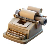 magnificent rustic Vintage Typewriter with Paper Cutout on Transparent Background high quality png