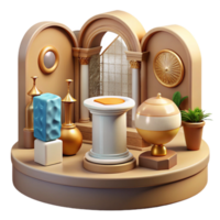 beautiful modern Virtual Museum Exhibit with Artifacts Transparent Background original png