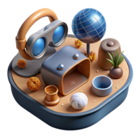 stunning classic Virtual Reality Environment with Interactive Objects Transparent Background high quality png