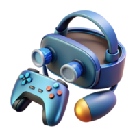 serene modern Virtual Reality Gaming Setup with Controllers and Headset Transparent Background detailed png