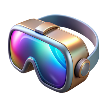 deslumbrante criativo virtual realidade óculos com reflexivo lentes transparente detalhado png