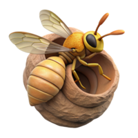 impressive rustic Wasp Building Nest Isolated png