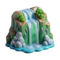 stunning traditional Waterfall Cascade Side View Transparent Element premium png
