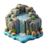 magnificent rustic Waterfall Cascading Down Rocks Scenic View Isolated original png