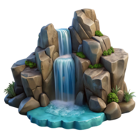 serene abstract Waterfall Cascading Down Rocks Scenic View Isolated original png