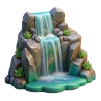 serene artistic Waterfall Cascading Down Rocks Scenic View Isolated high quality png