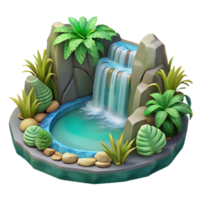 impressive rustic Waterfall Cascading Into Jungle Pool Transparent detailed png