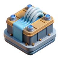 wonderful minimalist Wave Energy Converter Device Isometric Illustration Isolated high resolution png
