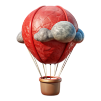elegant minimalist Weather Balloon Rising Red Isolated Element high resolution png