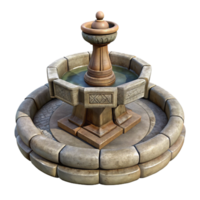 dramatic classic Weathered Stone Fountain Detail Transparent Element authentic png