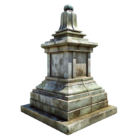 impressive creative Weathered War Memorial Statue Front View Transparent Background png